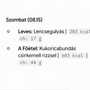 Szombati menü