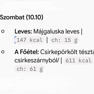 Szombati menü